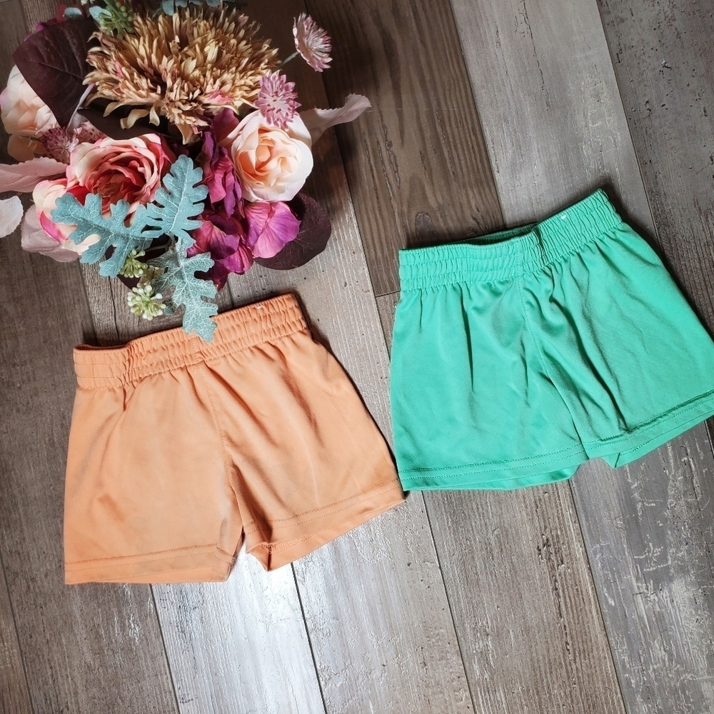 Garanimals Orange And Green Baby Toddler Casual Pull-On Shorts Bundle